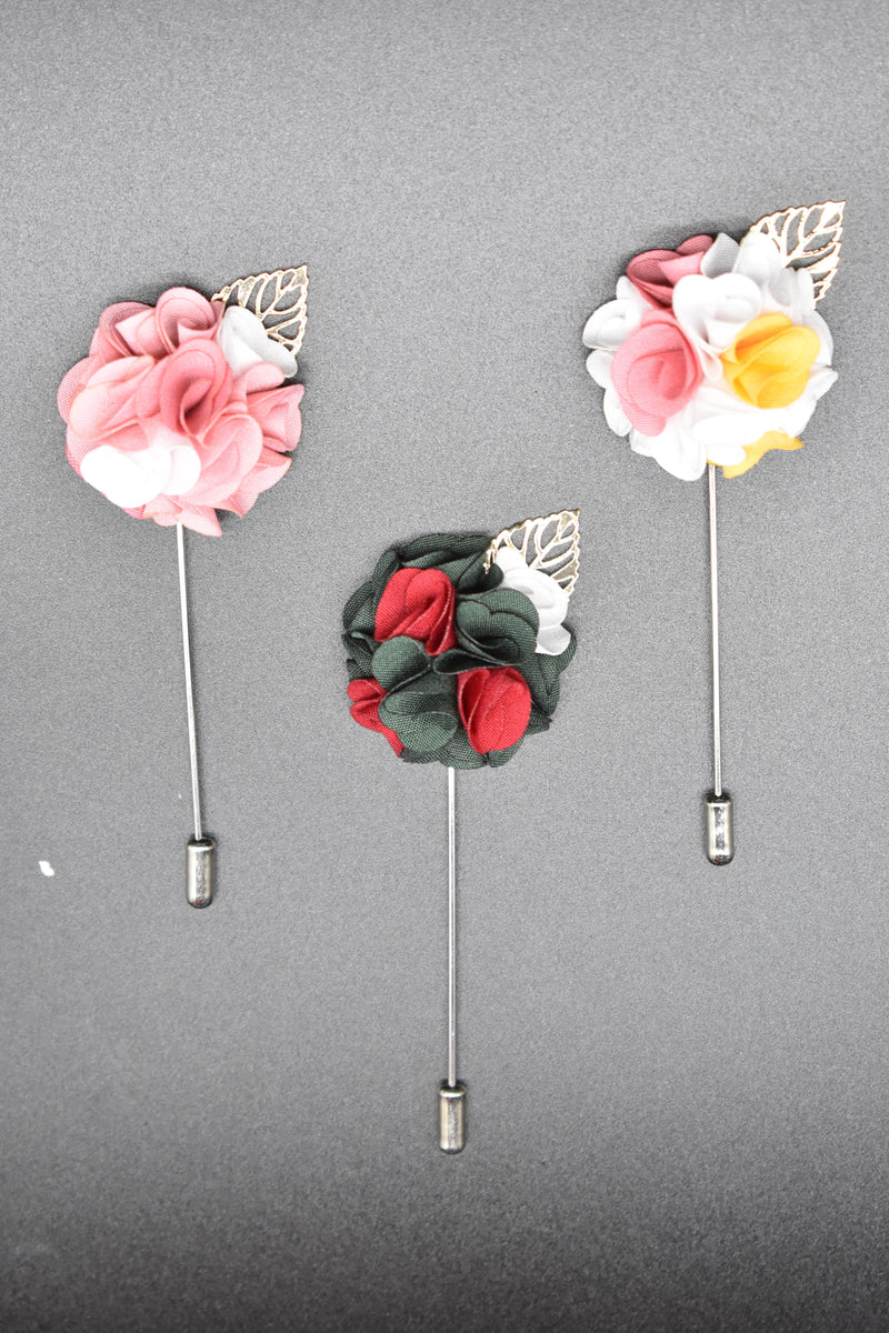 Premium Mini Flowers Lapel Pins Pack of 6 Styles - by GTA Desi Store