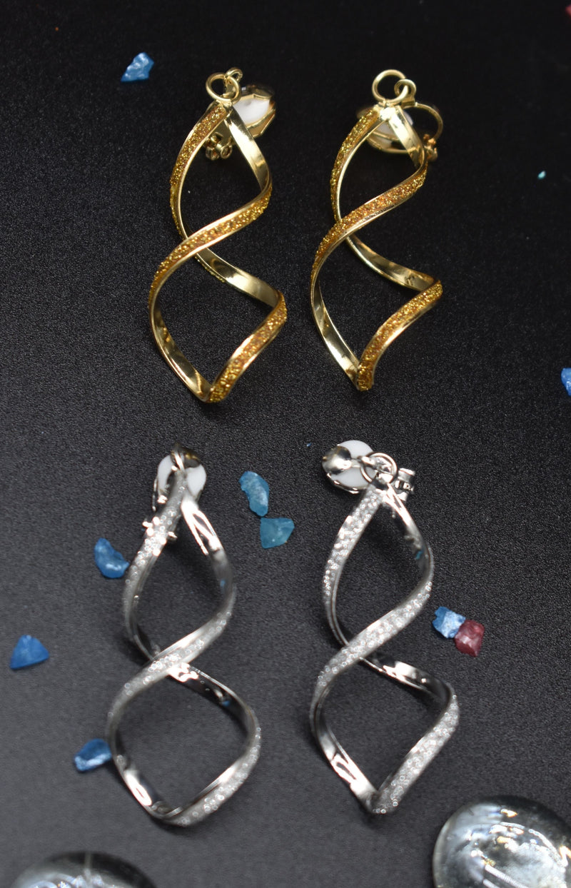 Elegant Sparkling Gold & SIlver Helix Earrings - Earrings by GTA Desi Store