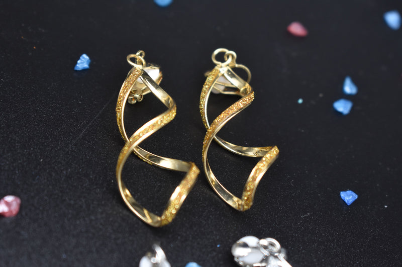 Elegant Sparkling Gold & SIlver Helix Earrings - Glittering Gold - Earrings by GTA Desi Store