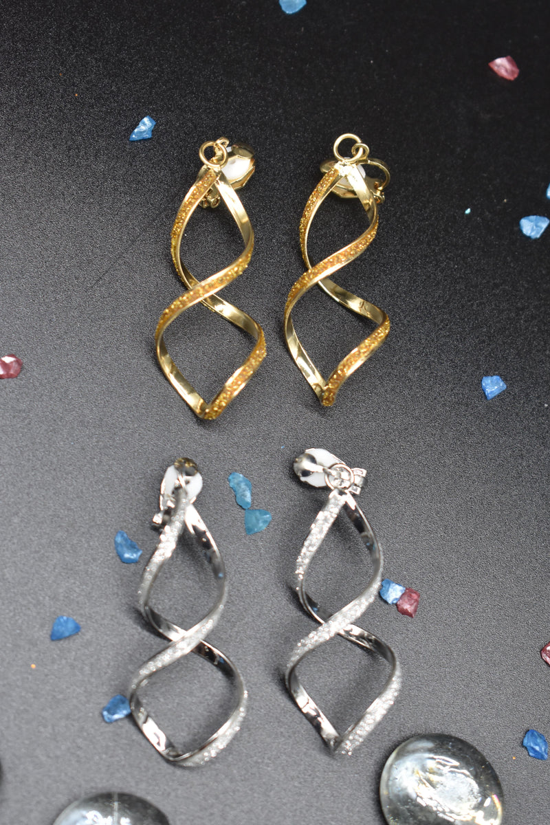 Elegant Sparkling Gold & SIlver Helix Earrings - Earrings by GTA Desi Store