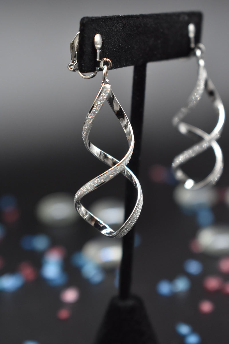 Elegant Sparkling Gold & SIlver Helix Earrings - Sparkling Silver - Earrings by GTA Desi Store