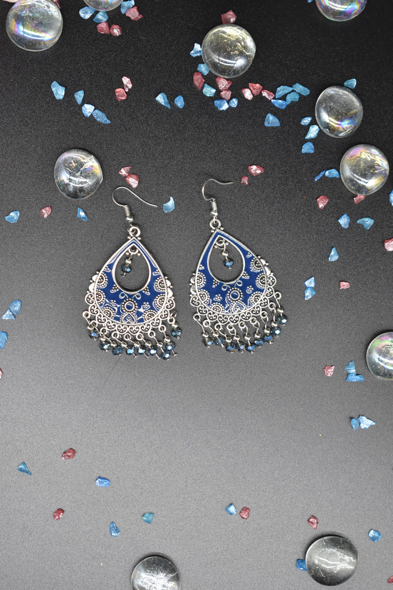 Blue Indian Bohemian Earrings - Earrings by GTA Desi Store