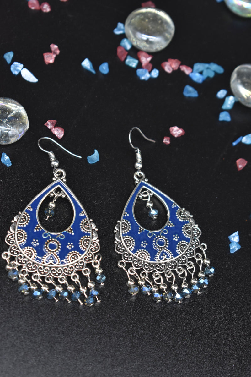 Blue Indian Bohemian Earrings - Earrings by GTA Desi Store