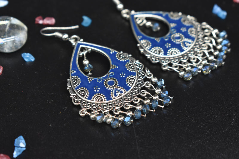 Blue Indian Bohemian Earrings - Earrings by GTA Desi Store