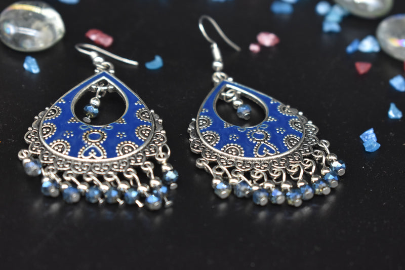 Blue Indian Bohemian Earrings - Earrings by GTA Desi Store
