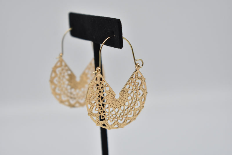 Gold Thin Traditional Trendy Earrings - Earrings by GTA Desi Store