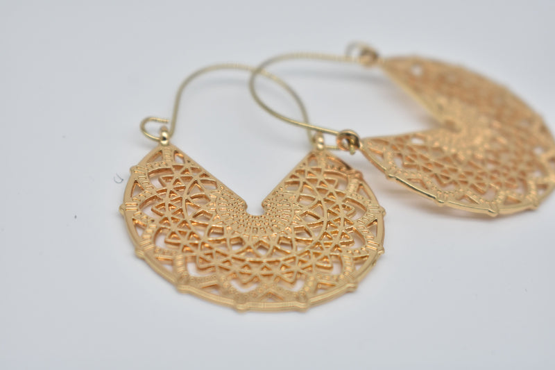 Gold Thin Traditional Trendy Earrings - Earrings by GTA Desi Store