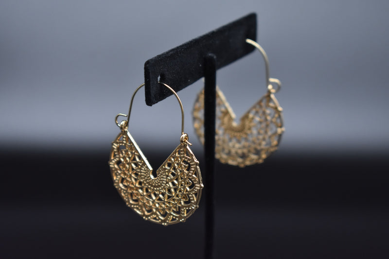 Gold Thin Traditional Trendy Earrings - Earrings by GTA Desi Store