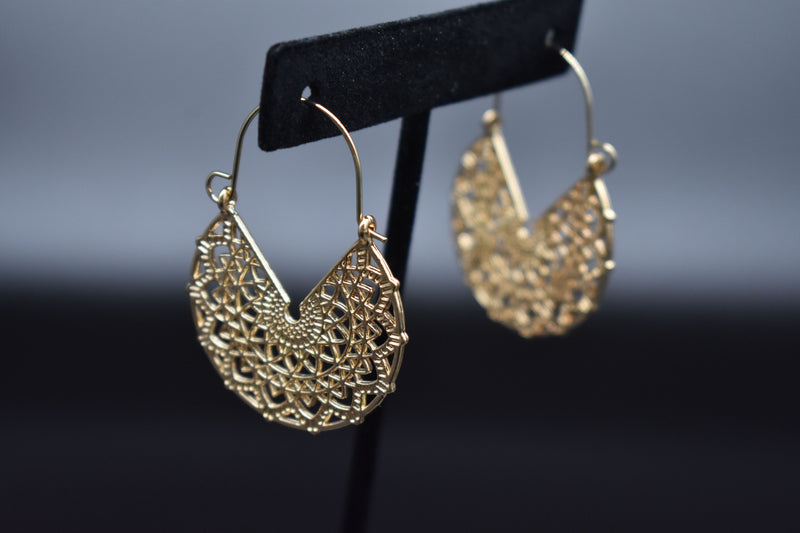 Gold Thin Traditional Trendy Earrings - Earrings by GTA Desi Store