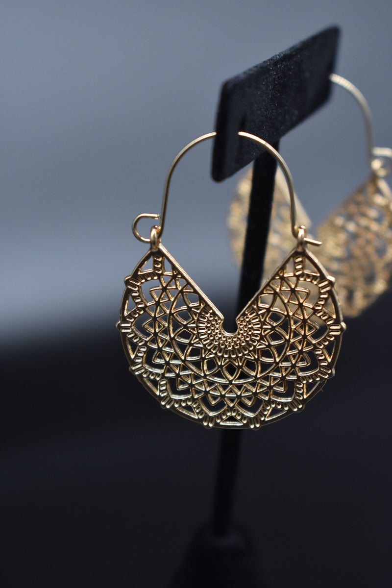 Gold Thin Traditional Trendy Earrings - Earrings by GTA Desi Store