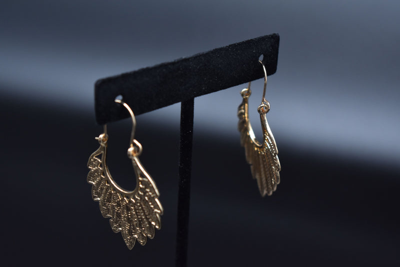 Gold Leaf Style Thin Earrings - Earrings by GTA Desi Store