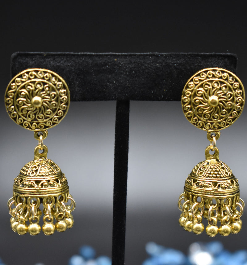 Black and Gold Jhumka Style Traditional Ethnic Earring