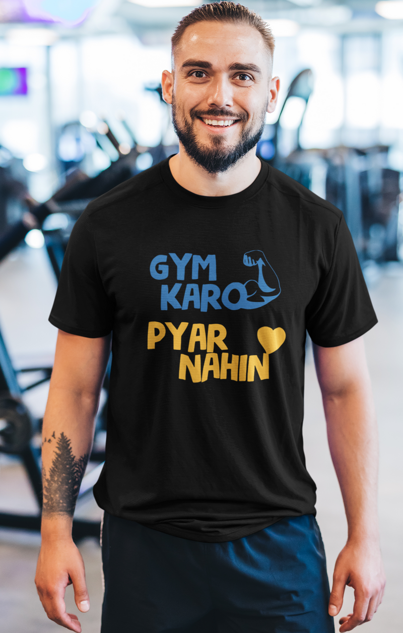 Gym Karo Pyar Nahin Unisex Softstyle T-Shirt - T-Shirt by GTA Desi Store