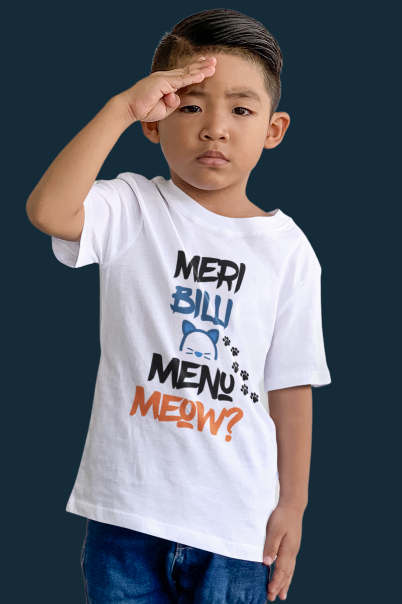Meri Billi Menu Meow Kid's Fine Jersey Tee - Kids clothes by GTA Desi Store