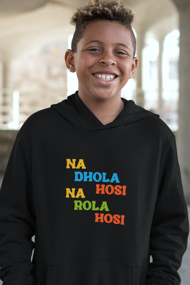 Na Dhola Hosi Na Rola Hosi Youth Heavy Blend Hooded Sweatshirt - Kids clothes by GTA Desi Store