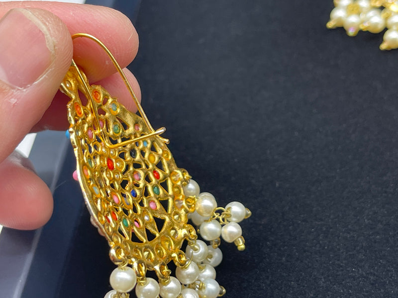 Noratan Earrings with Bindiya - Necklaces by GTA Desi Store