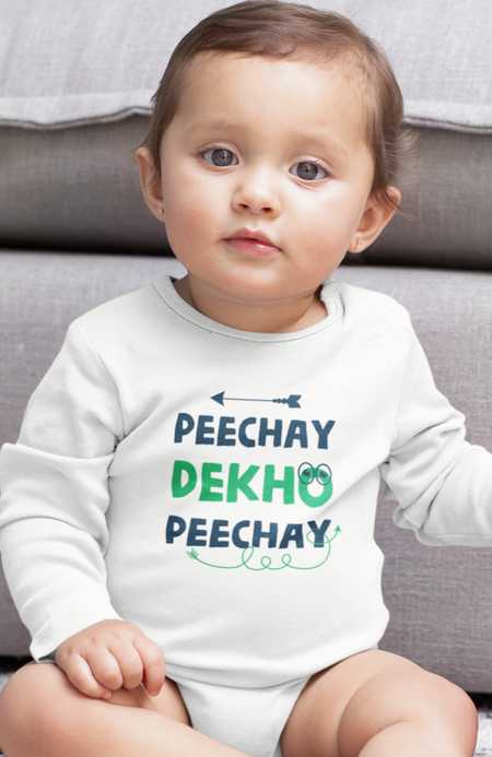 Peechay Dekho Infant Long Sleeve Bodysuit - Kids clothes by GTA Desi Store