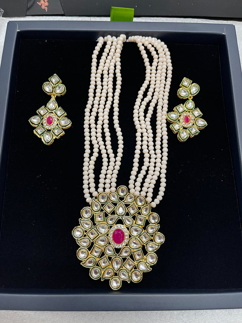 Necklace - Pink Color - Necklaces by GTA Desi Store