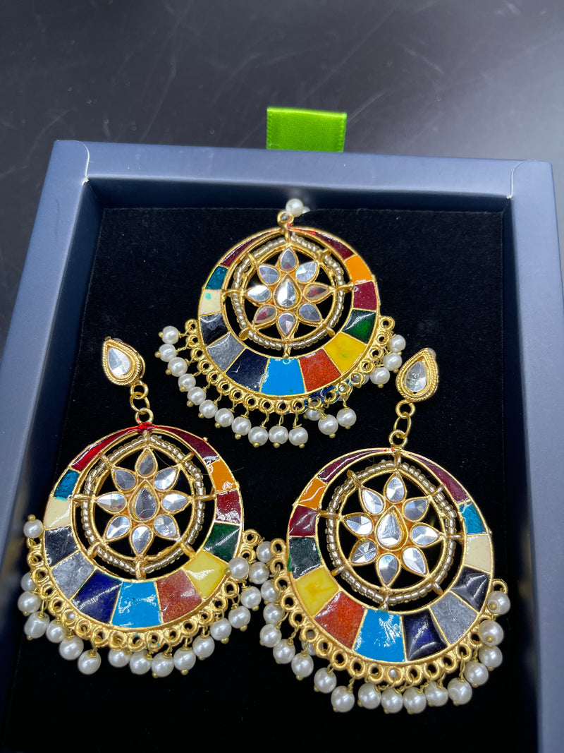 Beautiful Multi-colour Earrings with Bindiya - Earrings by GTA Desi Store