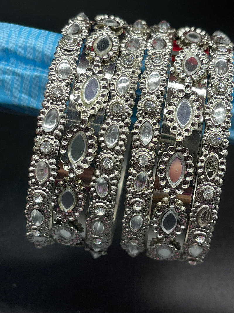 Silver Metal Bangles Set ; GTA Desi Store - bangles by GTA Desi Store