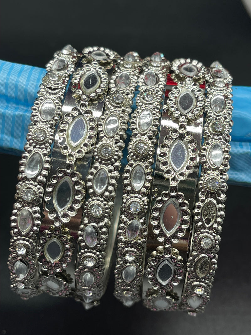 Silver Metal Bangles Set ; GTA Desi Store - bangles by GTA Desi Store