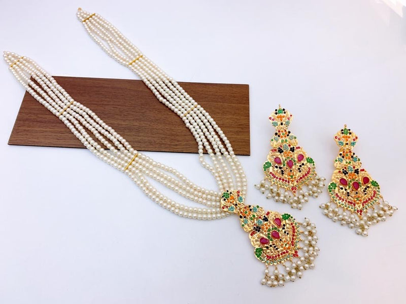 9 Ratan Malah Set - Pearl - Necklaces by GTA Desi Store