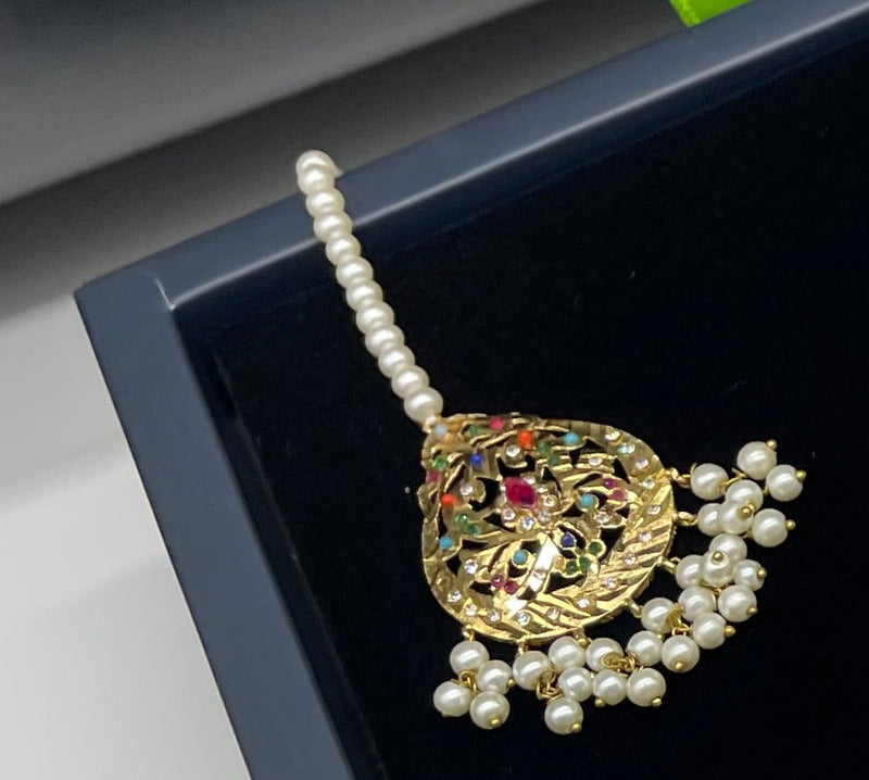 Multi Colour Pearl Necklace Set with Jhumka Style Earrings - Necklaces by GTA Desi Store