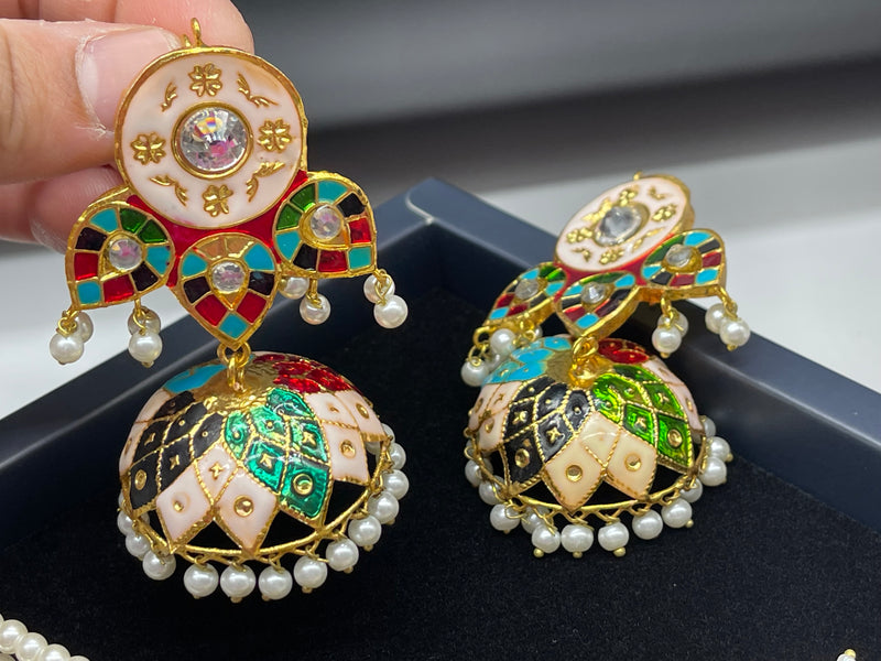 Meenakari Jewellery Set - Necklaces by GTA Desi Store