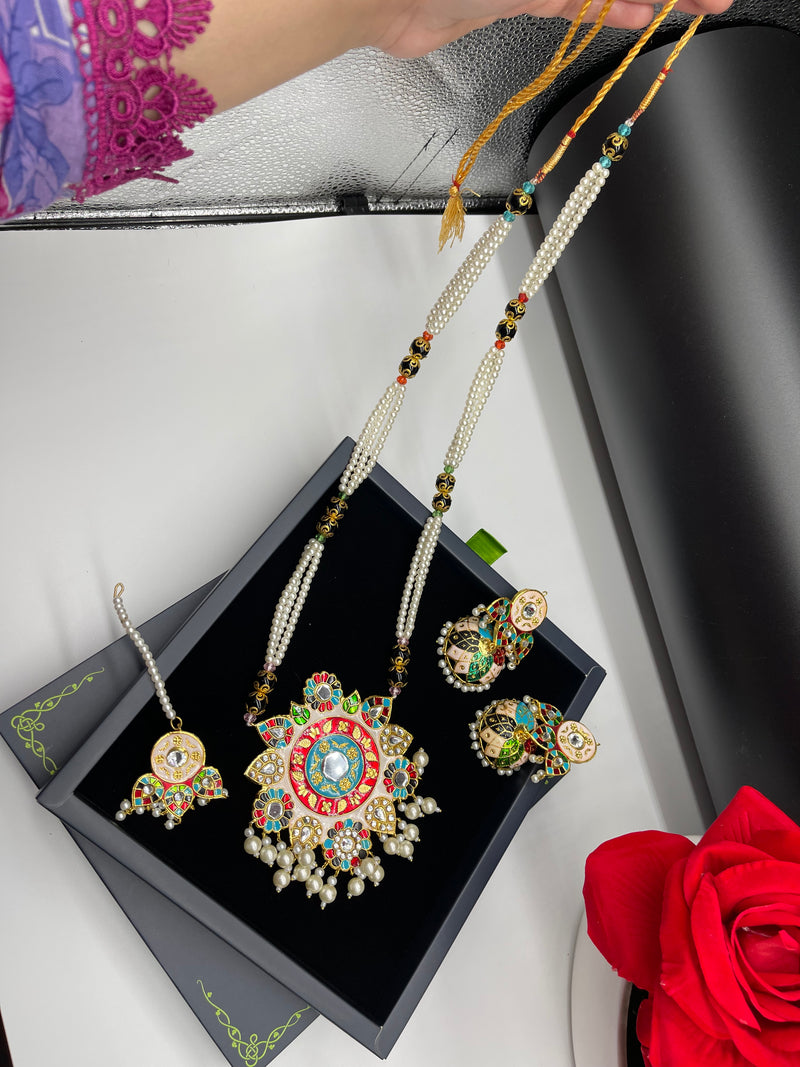 Meenakari Jewellery Set - Necklaces by GTA Desi Store