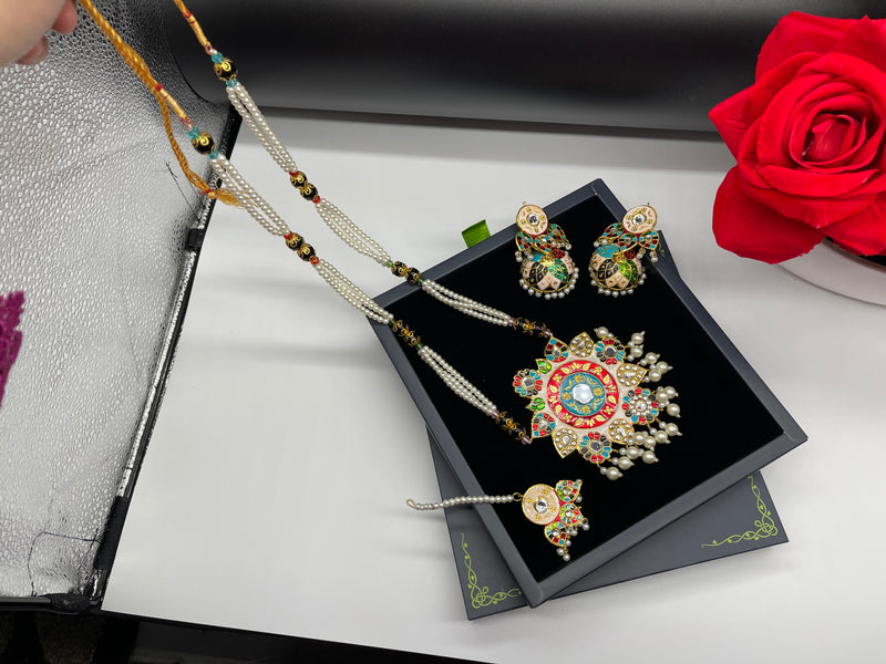 Meenakari Jewellery Set - Necklaces by GTA Desi Store