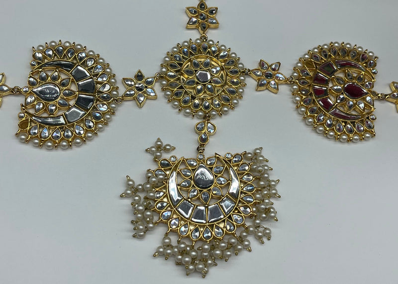 Gold Plated kundan Matha Patti - Necklaces by GTA Desi Store