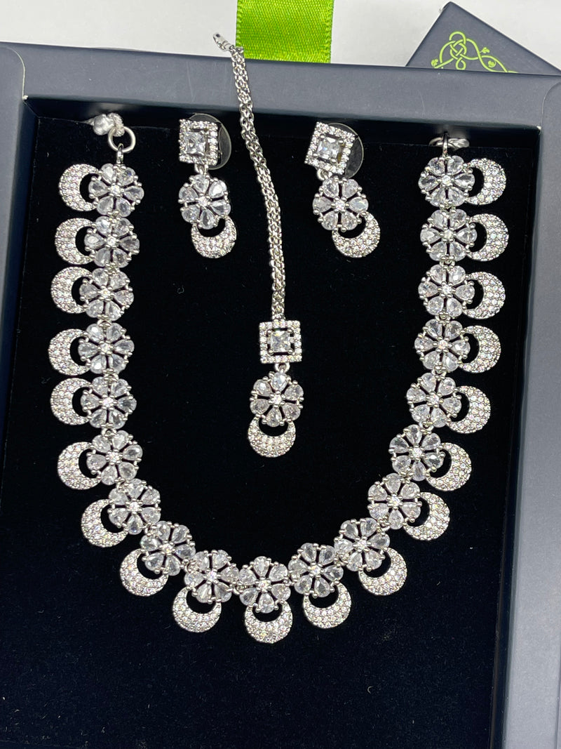 American Diamonds Necklace Set - Necklaces by GTA Desi Store