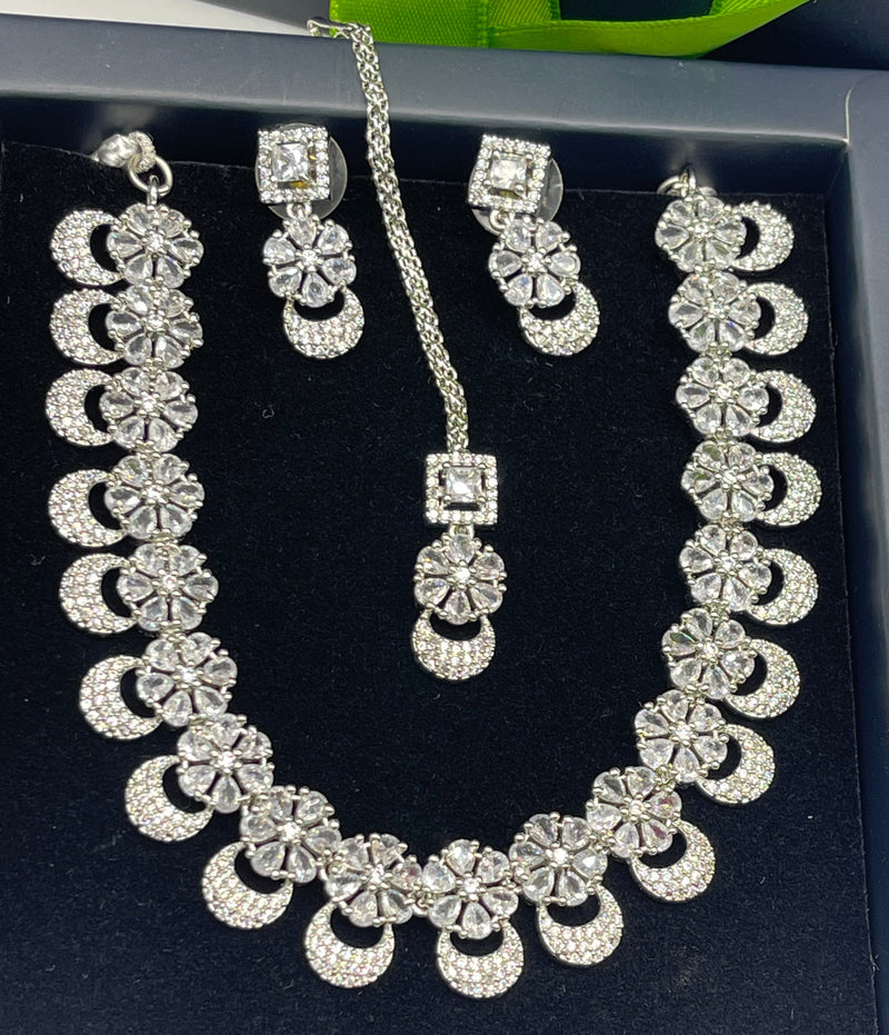 American Diamonds Necklace Set - Necklaces by GTA Desi Store