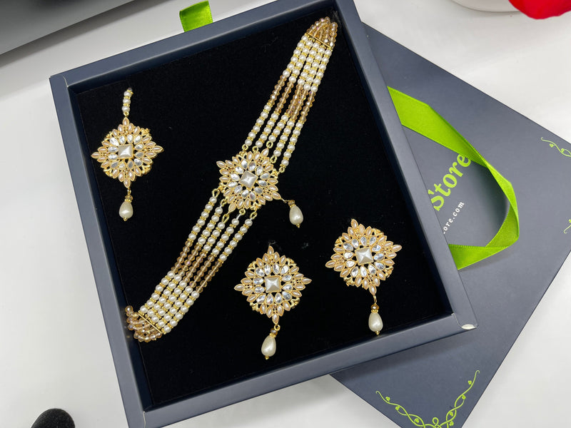 Choker Necklace Set - Necklaces by GTA Desi Store