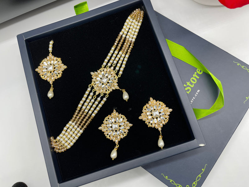 Choker Necklace Set - Necklaces by GTA Desi Store
