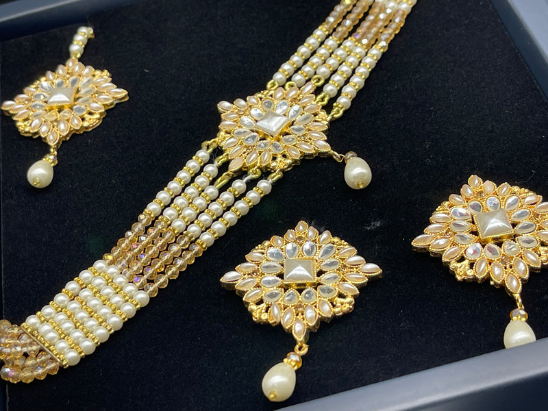 Choker Necklace Set - Necklaces by GTA Desi Store