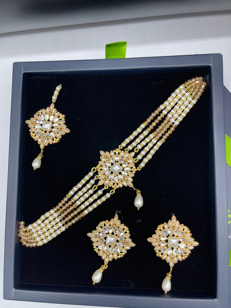 Choker Necklace Set - Necklaces by GTA Desi Store
