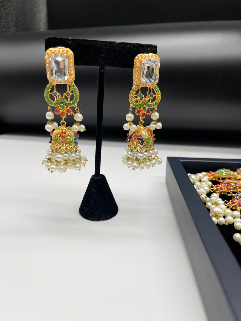 Multicolor Choker Set, Colorful Jewellery Set - Necklaces by GTA Desi Store