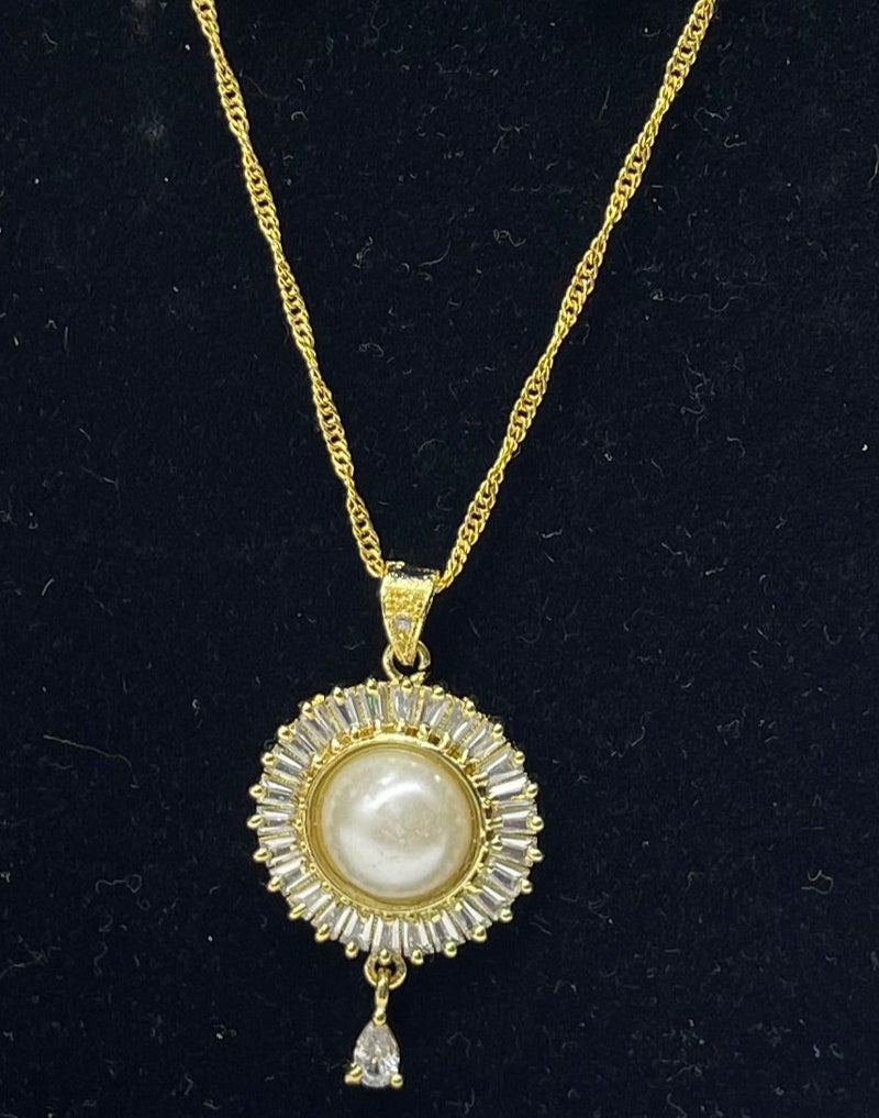 Pearl Necklace with Earrings - Necklaces by GTA Desi Store