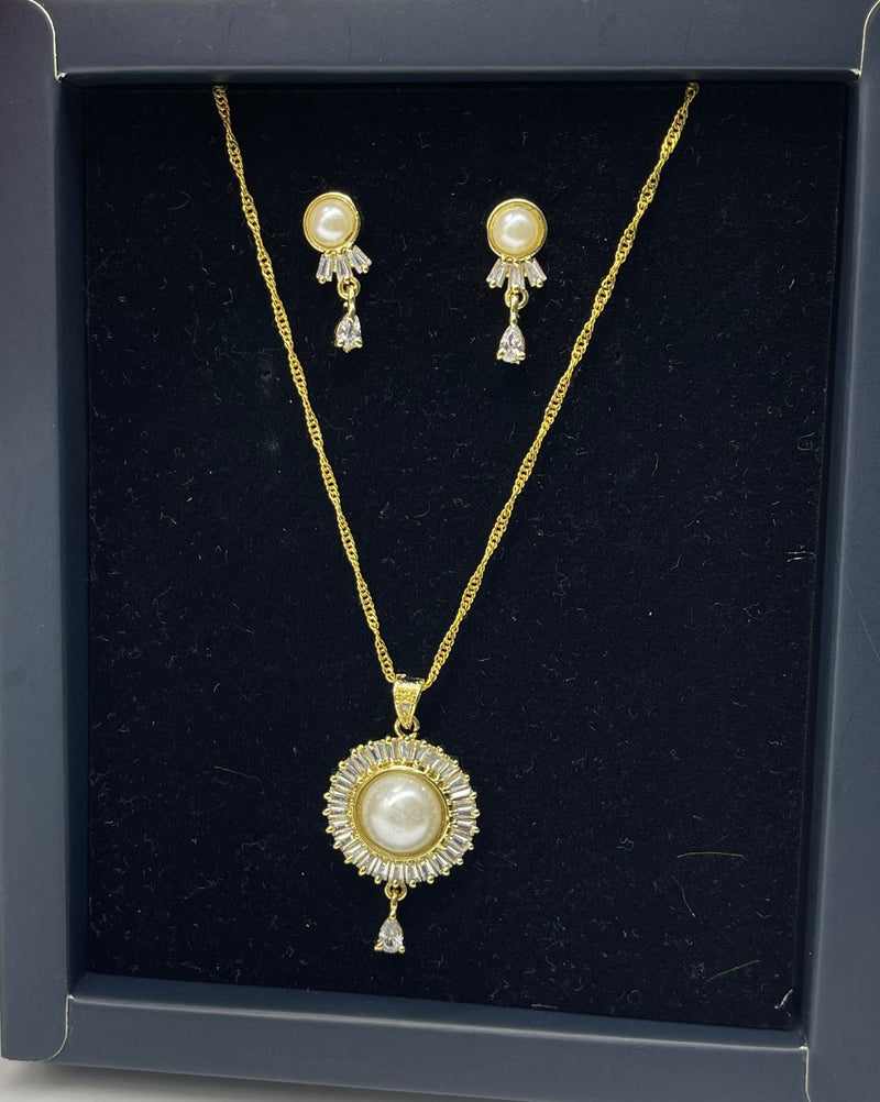 Pearl Necklace with Earrings - Necklaces by GTA Desi Store