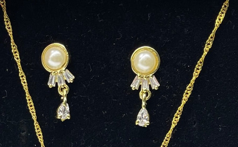 Pearl Necklace with Earrings - Necklaces by GTA Desi Store