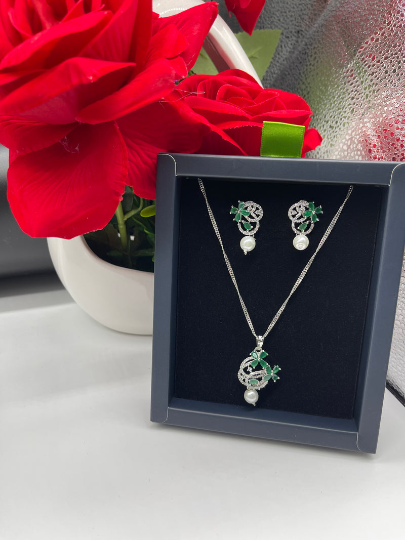 Pearl Necklace with Earrings - Necklaces by GTA Desi Store