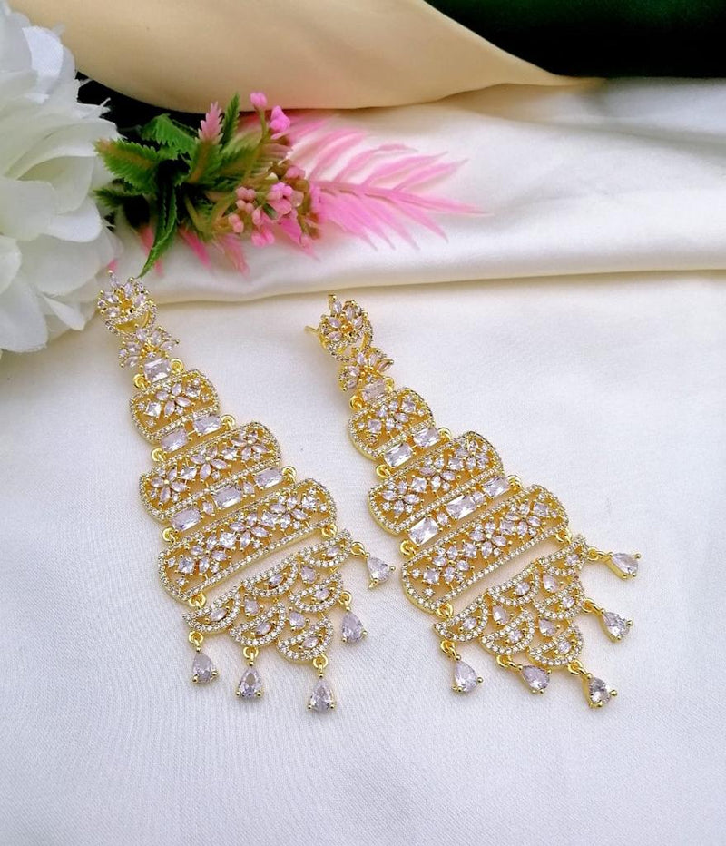 American Diamond Earrings - Gold - Earrings by GTA Desi Store