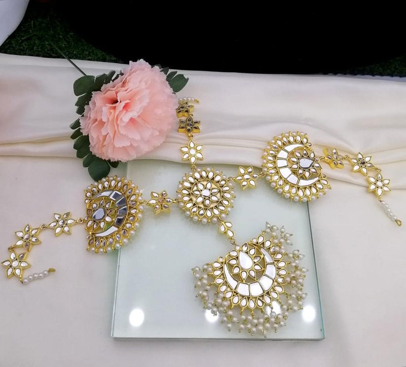 Gold Plated kundan Matha Patti - Necklaces by GTA Desi Store