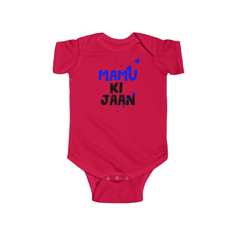 Mamu Ki Jaan Infant Short Sleeve Fine Jersey Bodysuit - Red / NB - Kids clothes by GTA Desi Store
