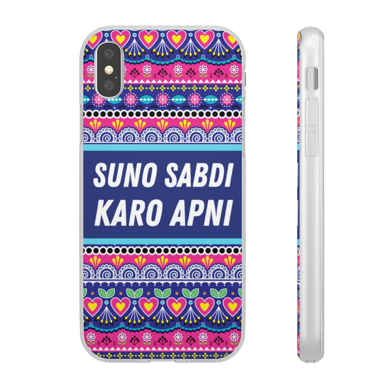 suno sabdi karo apni Flexi Cases - iPhone X - Phone Case by GTA Desi Store