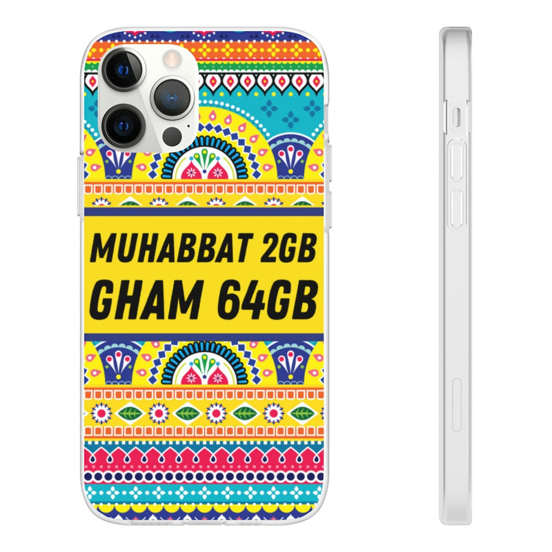 Muhabbat 2GB Gham 64GB Flexi Cases - iPhone 12 Pro - Phone Case by GTA Desi Store