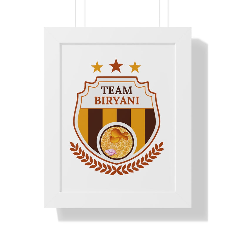 Team Biryani Framed Vertical Poster - 11" × 14" / White - Poster by GTA Desi Store