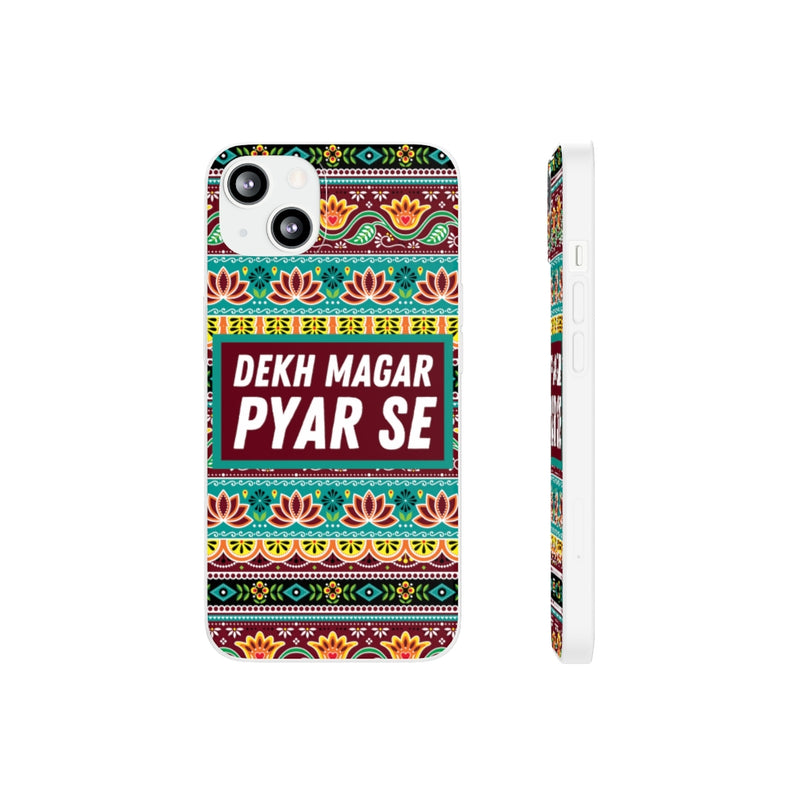 Dekh Magar Pyar Se Flexi Cases - iPhone 13 with gift packaging - Phone Case by GTA Desi Store