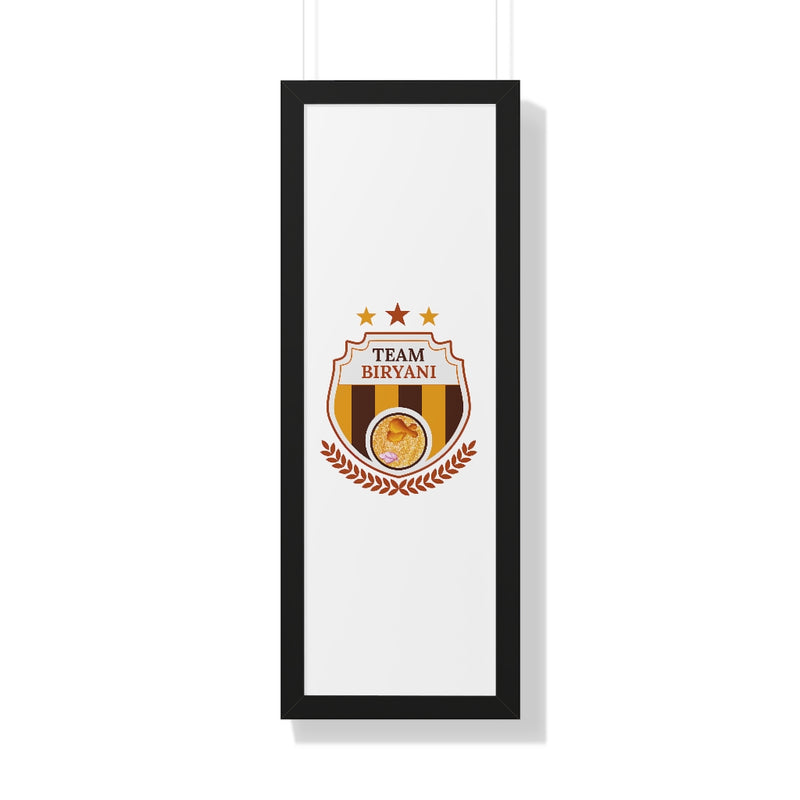 Team Biryani Framed Vertical Poster - 12″ × 36″ / Black - Poster by GTA Desi Store